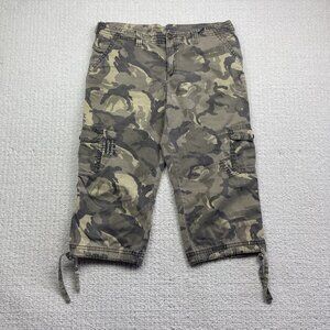 Y2K Point Zero Cargo Shorts Baggy Camo Military Green Tech Pants Men Skater Read